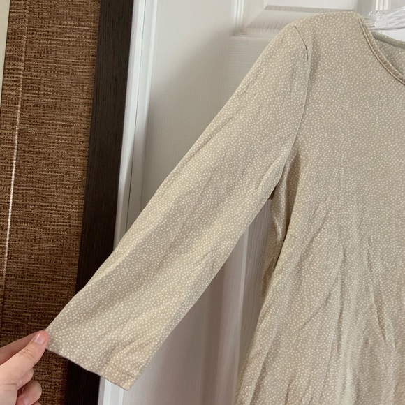 Charter Club Tan Pima Cotton Dot Print Top MP - Picture 3 of 7